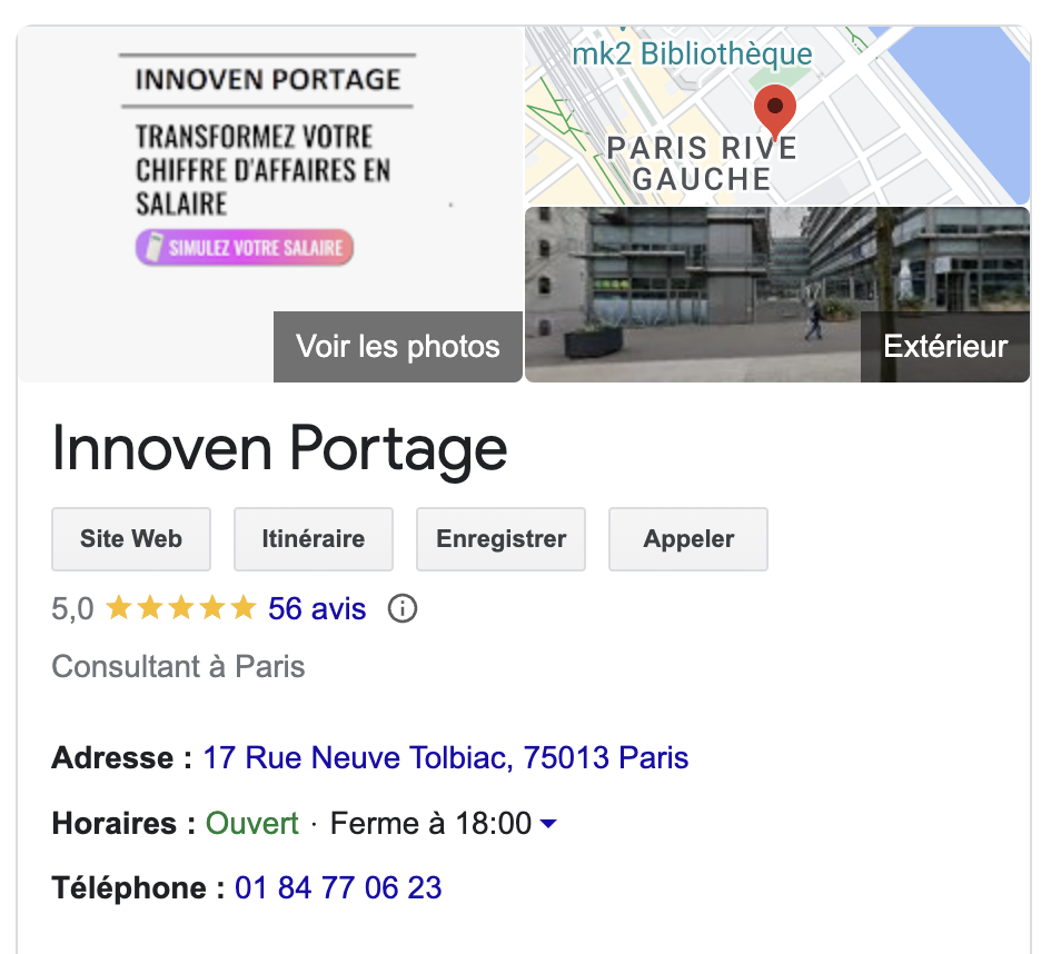 image de recherche d'innoven portage sur google